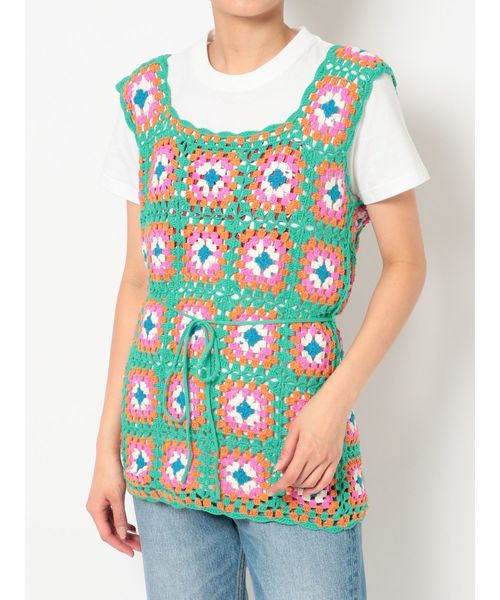 jouetie(ジュエティ)の「クロシェベスト(ニット/セーター・レディース・ブラック/ベージュ/グリーン・MEDIUM)」の22枚目の写真