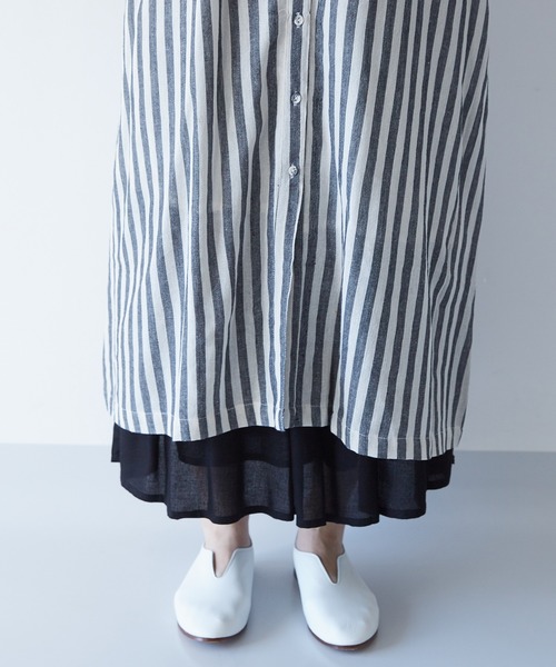 Fillil/フィリル】ストライプ柄ロングスカート