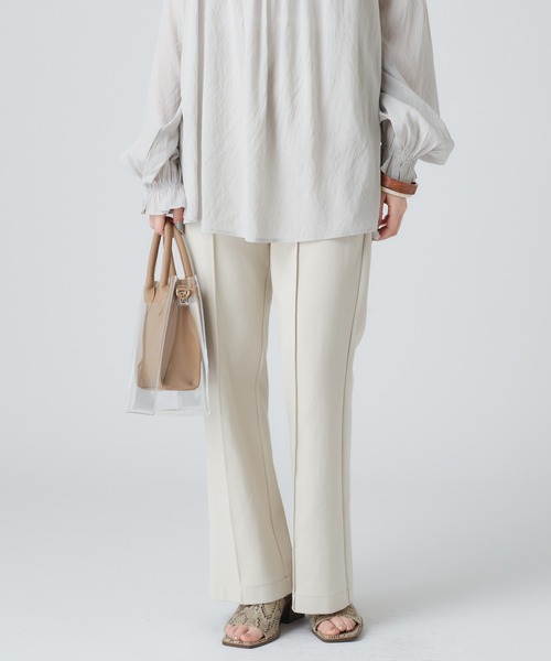 mystic（ミスティック）の「NEW　モクロディーフレアパンツ/センタープレス/スラックス/フォーマル（その他パンツ・レディース・ブラック/グリーン/アイボリー/モカ・1/2）」の7枚目の写真