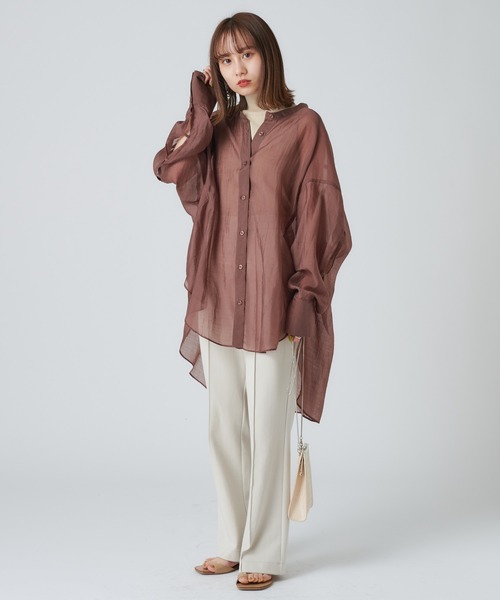 mystic（ミスティック）の「NEW　モクロディーフレアパンツ/センタープレス/スラックス/フォーマル（その他パンツ・レディース・ブラック/グリーン/アイボリー/モカ・1/2）」の5枚目の写真