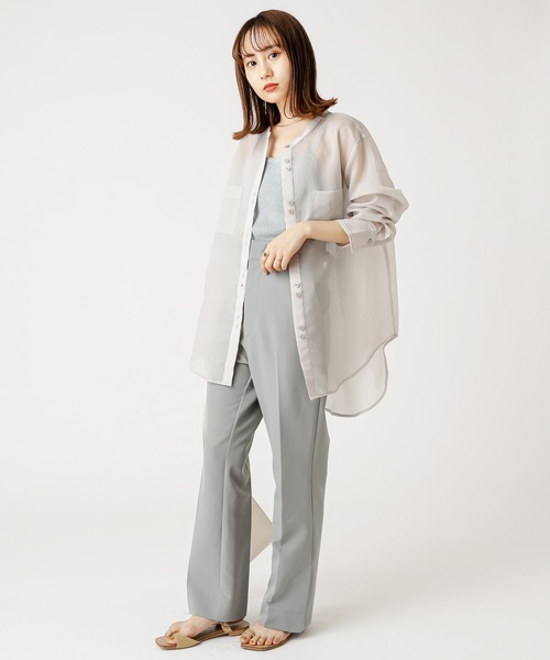 mystic（ミスティック）の「NEW　モクロディーフレアパンツ/センタープレス/スラックス/フォーマル（その他パンツ・レディース・ブラック/グリーン/アイボリー/モカ・1/2）」の18枚目の写真