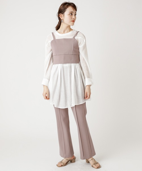 mystic（ミスティック）の「NEW　モクロディーフレアパンツ/センタープレス/スラックス/フォーマル（その他パンツ・レディース・ブラック/グリーン/アイボリー/モカ・1/2）」の19枚目の写真