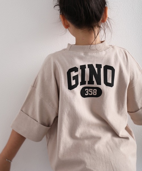 classicalelf（クラシカルエルフ）の「キッズGINOバックプリント クルーネックロング丈ビッグシルエットTシャツ(半端袖)（Tシャツ/カットソー・キッズ・ブラック/ホワイト/モカ/グリーン/ベージュ・140/150/130）」の16枚目の写真