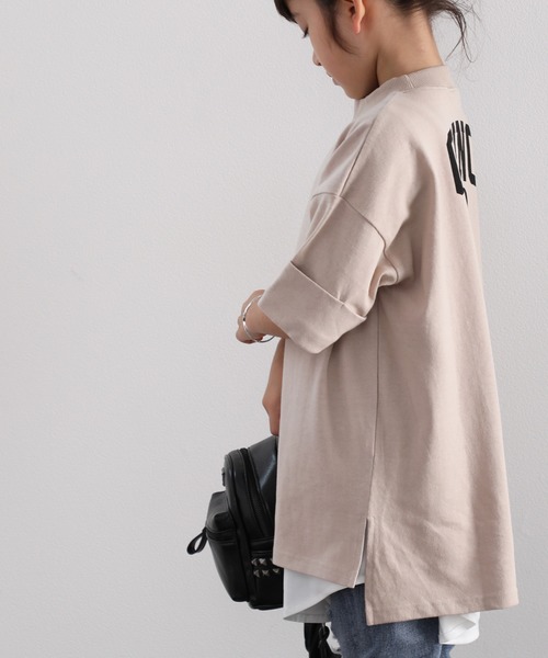 classicalelf（クラシカルエルフ）の「キッズGINOバックプリント クルーネックロング丈ビッグシルエットTシャツ(半端袖)（Tシャツ/カットソー・キッズ・ブラック/ホワイト/モカ/グリーン/ベージュ・140/150/130）」の14枚目の写真