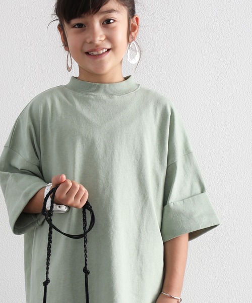 classicalelf（クラシカルエルフ）の「キッズGINOバックプリント クルーネックロング丈ビッグシルエットTシャツ(半端袖)（Tシャツ/カットソー・キッズ・ブラック/ホワイト/モカ/グリーン/ベージュ・140/150/130）」の17枚目の写真