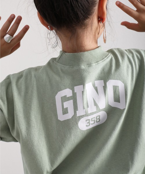 classicalelf（クラシカルエルフ）の「キッズGINOバックプリント クルーネックロング丈ビッグシルエットTシャツ(半端袖)（Tシャツ/カットソー・キッズ・ブラック/ホワイト/モカ/グリーン/ベージュ・140/150/130）」の22枚目の写真