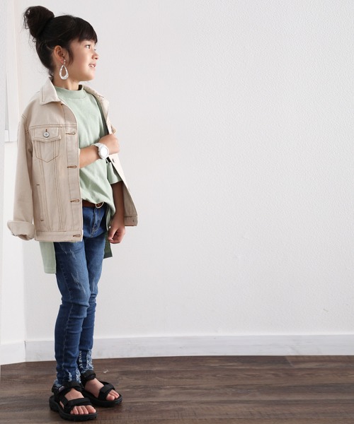 classicalelf（クラシカルエルフ）の「キッズGINOバックプリント クルーネックロング丈ビッグシルエットTシャツ(半端袖)（Tシャツ/カットソー・キッズ・ブラック/ホワイト/モカ/グリーン/ベージュ・140/150/130）」の6枚目の写真