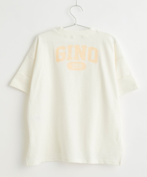 classicalelf（クラシカルエルフ）の「キッズGINOバックプリント クルーネックロング丈ビッグシルエットTシャツ(半端袖)（Tシャツ/カットソー・キッズ・ブラック/ホワイト/モカ/グリーン/ベージュ・140/150/130）」の10枚目の写真