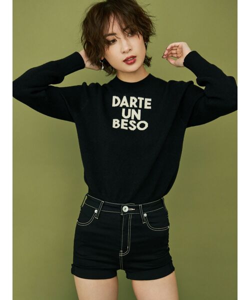 GYDA（ジェイダ）の「DARTE UN BESOジャガードニット TOPS（ニット/セーター・レディース・ブラック/ベージュ/ブラウン・FREE）」の8枚目の写真