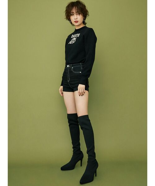 GYDA（ジェイダ）の「DARTE UN BESOジャガードニット TOPS（ニット/セーター・レディース・ブラック/ベージュ/ブラウン・FREE）」の5枚目の写真