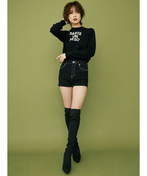 GYDA（ジェイダ）の「DARTE UN BESOジャガードニット TOPS（ニット/セーター・レディース・ブラック/ベージュ/ブラウン・FREE）」の4枚目の写真