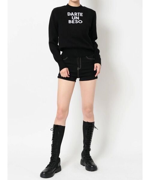 GYDA（ジェイダ）の「DARTE UN BESOジャガードニット TOPS（ニット/セーター・レディース・ブラック/ベージュ/ブラウン・FREE）」の13枚目の写真