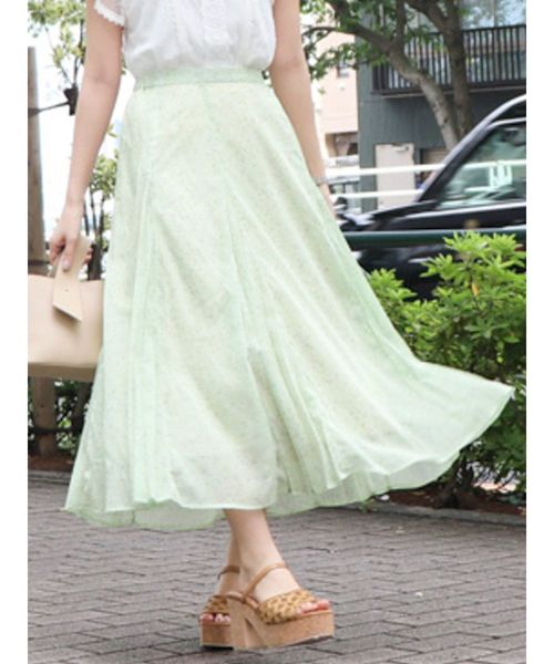 dazzlin（ダズリン）の「キャンディリーフフレアスカート（スカート・レディース・オフホワイト/ブルー/グリーン・FREE）」の3枚目の写真