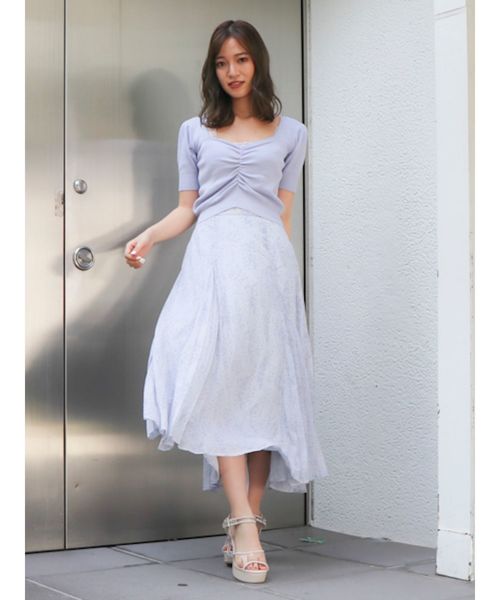 dazzlin（ダズリン）の「キャンディリーフフレアスカート（スカート・レディース・オフホワイト/ブルー/グリーン・FREE）」の13枚目の写真