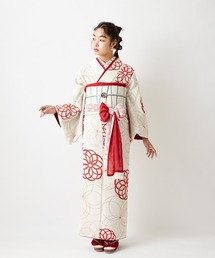 ふりふ 小紋 いろは菊 ピンク 着物 008 袷着物 小紋 ピンク花柄 | 京町家サロン こいやまCafe