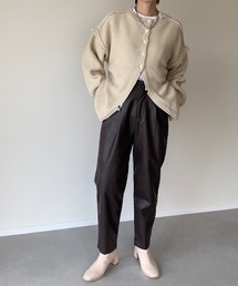 y/m by misato | フェイクレザーペグトップパンツ(その他パンツ)