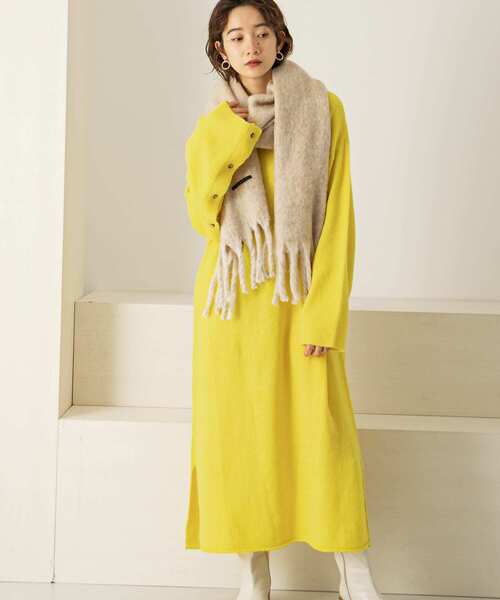 KBF（ケイビーエフ）の「2WAYボタンスリーブニットワンピース∴（ワンピース・レディース・ブルー系その他/ベージュ/イエロー/オフホワイト・ONE）」の17枚目の写真