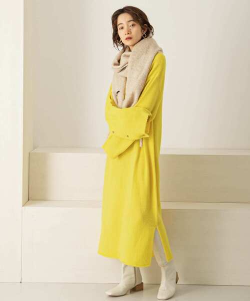 KBF（ケイビーエフ）の「2WAYボタンスリーブニットワンピース∴（ワンピース・レディース・ブルー系その他/ベージュ/イエロー/オフホワイト・ONE）」の18枚目の写真