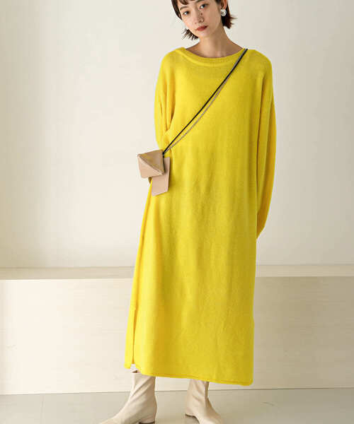 KBF（ケイビーエフ）の「2WAYボタンスリーブニットワンピース∴（ワンピース・レディース・ブルー系その他/ベージュ/イエロー/オフホワイト・ONE）」の20枚目の写真