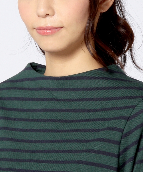 Another Edition（アナザーエディション）の「AE プチハイネックボーダーロングスリーブ/AE プチハイネック BOR LSL◆（Tシャツ/カットソー・レディース・オフホワイト/グレー/ケリー・フリー）」の4枚目の写真