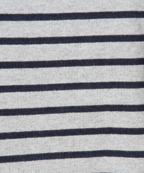 Another Edition（アナザーエディション）の「AE プチハイネックボーダーロングスリーブ/AE プチハイネック BOR LSL◆（Tシャツ/カットソー・レディース・オフホワイト/グレー/ケリー・フリー）」の6枚目の写真