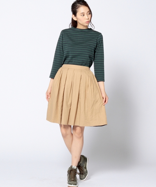 Another Edition（アナザーエディション）の「AE プチハイネックボーダーロングスリーブ/AE プチハイネック BOR LSL◆（Tシャツ/カットソー・レディース・オフホワイト/グレー/ケリー・フリー）」の7枚目の写真