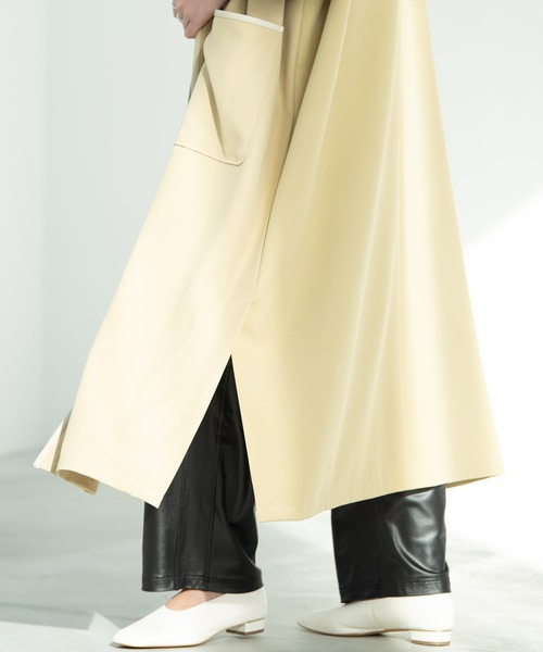 Aunt Marie's(アントマリーズ)の「ノーカラーパイピングトレンチコート(トレンチコート・レディース・ライトグリーン/ベージュ/ブラック・FREE/SMALL)」の19枚目の写真