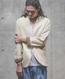 GLIMCLAP | mj7730-4way stretch material collar-less tailored jacket テーラードジャケット(テーラードジャケット)