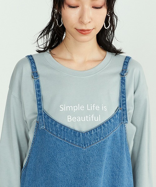 ONIGIRI（オニギリ）の「デニム　ジャンパースカート（ジャンパースカート・レディース・ネイビー・MEDIUM/LARGE）」の7枚目の写真