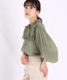 LOWRYS FARM | プリーツスタンドフリルブラウス　932990(シャツ/ブラウス)
