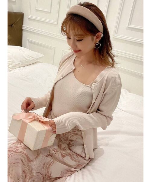 RESEXXY（リゼクシー）の「コンパクトリブニットカーディガン【セット着用可能】（カーディガン/ボレロ・レディース・ブラック/アイボリー/ミント・FREE）」の2枚目の写真