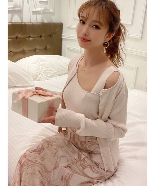 RESEXXY（リゼクシー）の「コンパクトリブニットカーディガン【セット着用可能】（カーディガン/ボレロ・レディース・ブラック/アイボリー/ミント・FREE）」の6枚目の写真