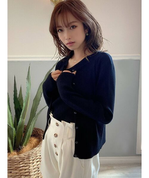 RESEXXY（リゼクシー）の「コンパクトリブニットカーディガン【セット着用可能】（カーディガン/ボレロ・レディース・ブラック/アイボリー/ミント・FREE）」の11枚目の写真