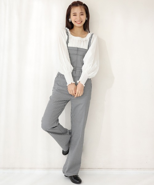 one after another NICE CLAUP(ワンアフターアナザーナイスクラップ)の「カラ―サロペット(サロペット/オーバーオール・レディース・ブラック/パープル/ネイビー/アイボリー/ブラック系その他・FREE)」の7枚目の写真