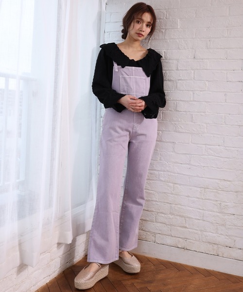 one after another NICE CLAUP(ワンアフターアナザーナイスクラップ)の「カラ―サロペット(サロペット/オーバーオール・レディース・ブラック/パープル/ネイビー/アイボリー/ブラック系その他・FREE)」の13枚目の写真