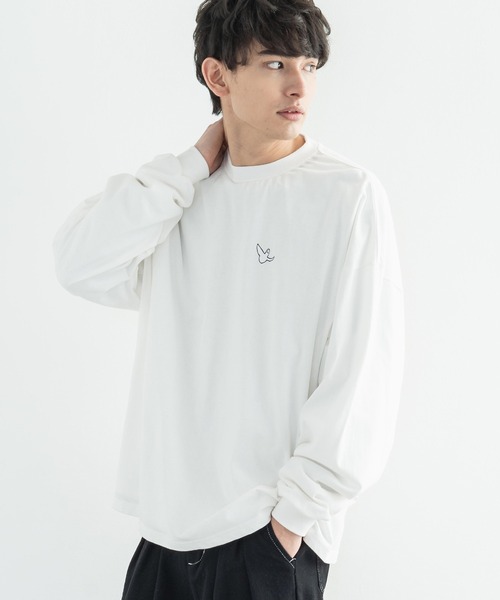 Mark Gonzales(マーク・ゴンザレス)の「MARK GONZALES マークゴンザレス 別注コラボ グラフィックロゴプリント ビッグロンT(Tシャツ/カットソー・メンズ・ブラック/パープル/ブラウン/オフホワイト/サックスブルー/ピンク/グリーン/グレイッシュベージュ・M/L/XL)」の15枚目の写真