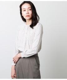 NEWYORKER（ニューヨーカー）の「強撚スムース 格子プリントブラウスデザインカットソー（Tシャツ/カットソー・レディース）」