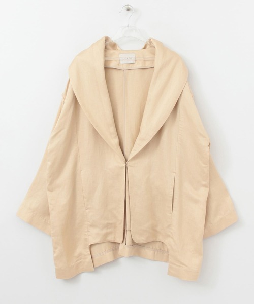 LAATO（ラート）の「GOWN JACKET（その他アウター・レディース・ブラウン/オフホワイト・FREE）」の3枚目の写真