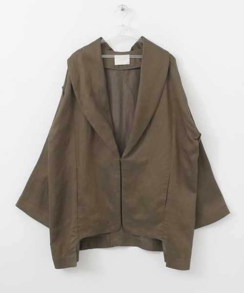 LAATO（ラート）の「GOWN JACKET（その他アウター・レディース・ブラウン/オフホワイト・FREE）」の4枚目の写真