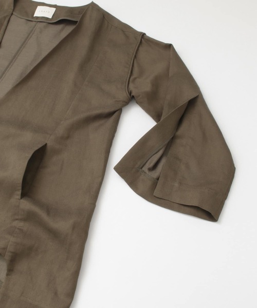 LAATO（ラート）の「GOWN JACKET（その他アウター・レディース・ブラウン/オフホワイト・FREE）」の7枚目の写真