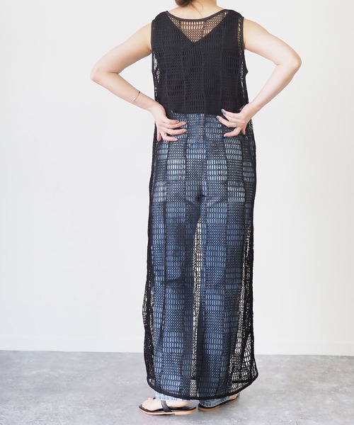 Riberry（リベリー）の「メッシュニットノースリワンピース（ワンピース・レディース・ブラック/ブラウン・MEDIUM）」の4枚目の写真