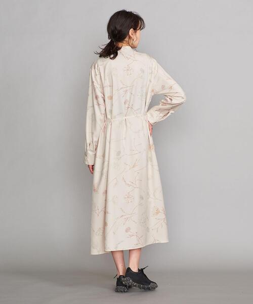 UNITED ARROWS フラワープリント 半袖シャツワンピース レーヨンフラワープリント ワンピース