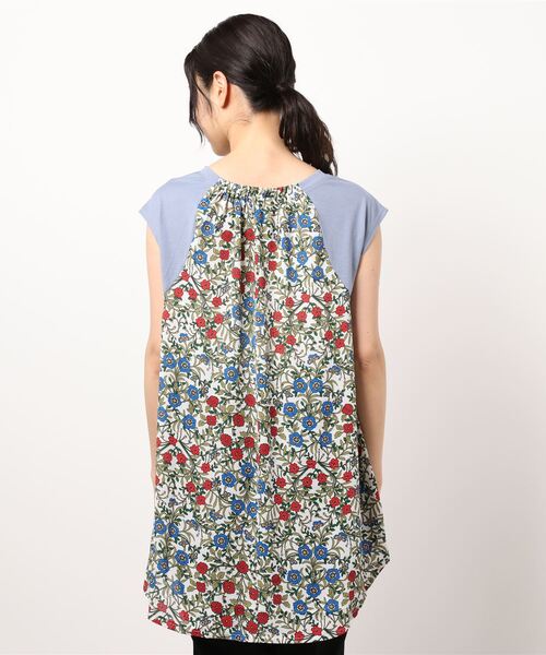 チチカカ（チチカカ）の「バックコンビフレンチチュニック（チュニック・レディース・ブルー/ベージュ/ボルドー・FREE）」の10枚目の写真