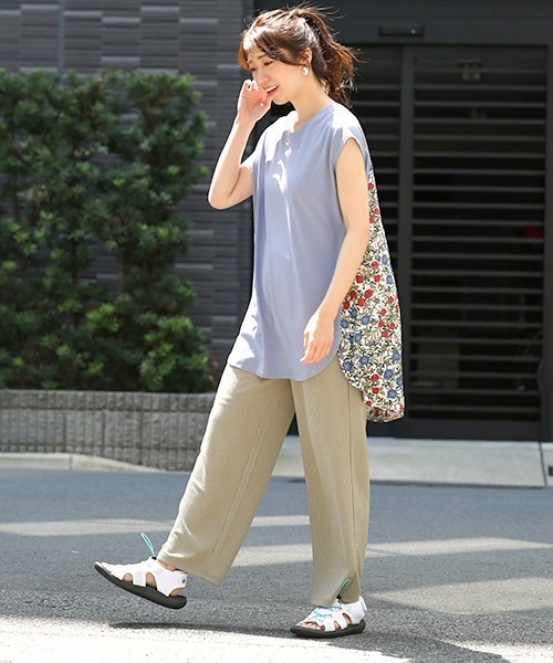 チチカカ（チチカカ）の「バックコンビフレンチチュニック（チュニック・レディース・ブルー/ベージュ/ボルドー・FREE）」の7枚目の写真