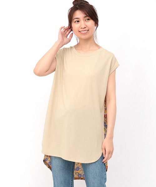 チチカカ（チチカカ）の「バックコンビフレンチチュニック（チュニック・レディース・ブルー/ベージュ/ボルドー・FREE）」の18枚目の写真