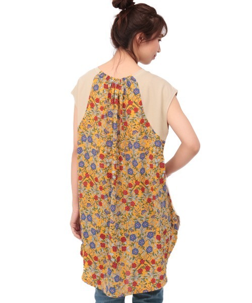 チチカカ（チチカカ）の「バックコンビフレンチチュニック（チュニック・レディース・ブルー/ベージュ/ボルドー・FREE）」の15枚目の写真