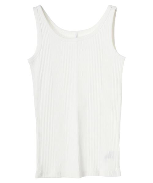 AMERICAN HOLIC（アメリカンホリック）の「針抜きテレコタンクトップ（タンクトップ・レディース・ライトベージュ/オレンジ/チャコールグレー/オフホワイト・L/M）」の6枚目の写真