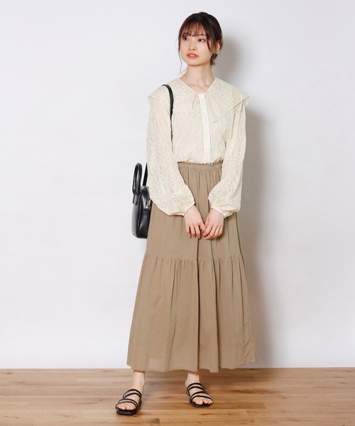 Crisp yours（クリスプユアーズ）の「セーラーカラーシアーブラウス（シャツ/ブラウス・レディース・ホワイト/アイボリー・FREE）」の4枚目の写真