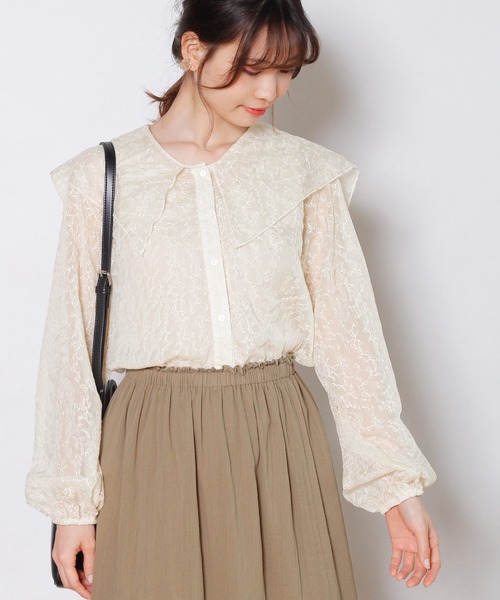 Crisp yours（クリスプユアーズ）の「セーラーカラーシアーブラウス（シャツ/ブラウス・レディース・ホワイト/アイボリー・FREE）」の7枚目の写真