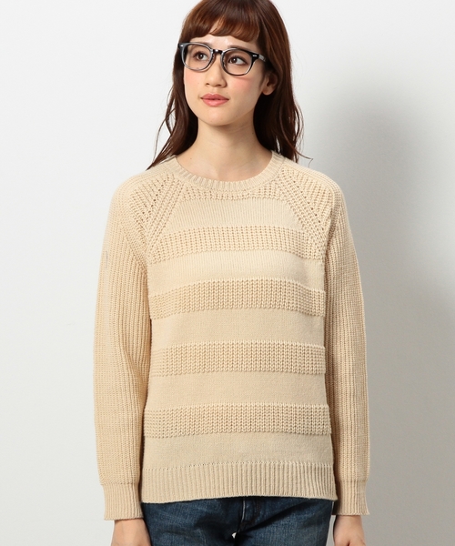 coen（コーエン）の「ウール混ソリッドボーダーニット（ニット/セーター・レディース・オフホワイト/グレー/ベージュ/ネイビー・LARGE/MEDIUM）」の10枚目の写真